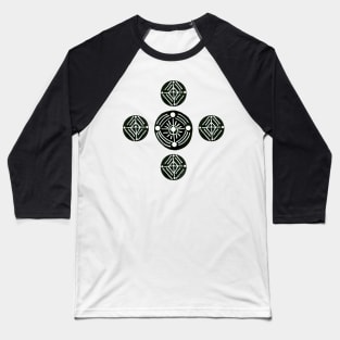 Black Tribal Circles Baseball T-Shirt